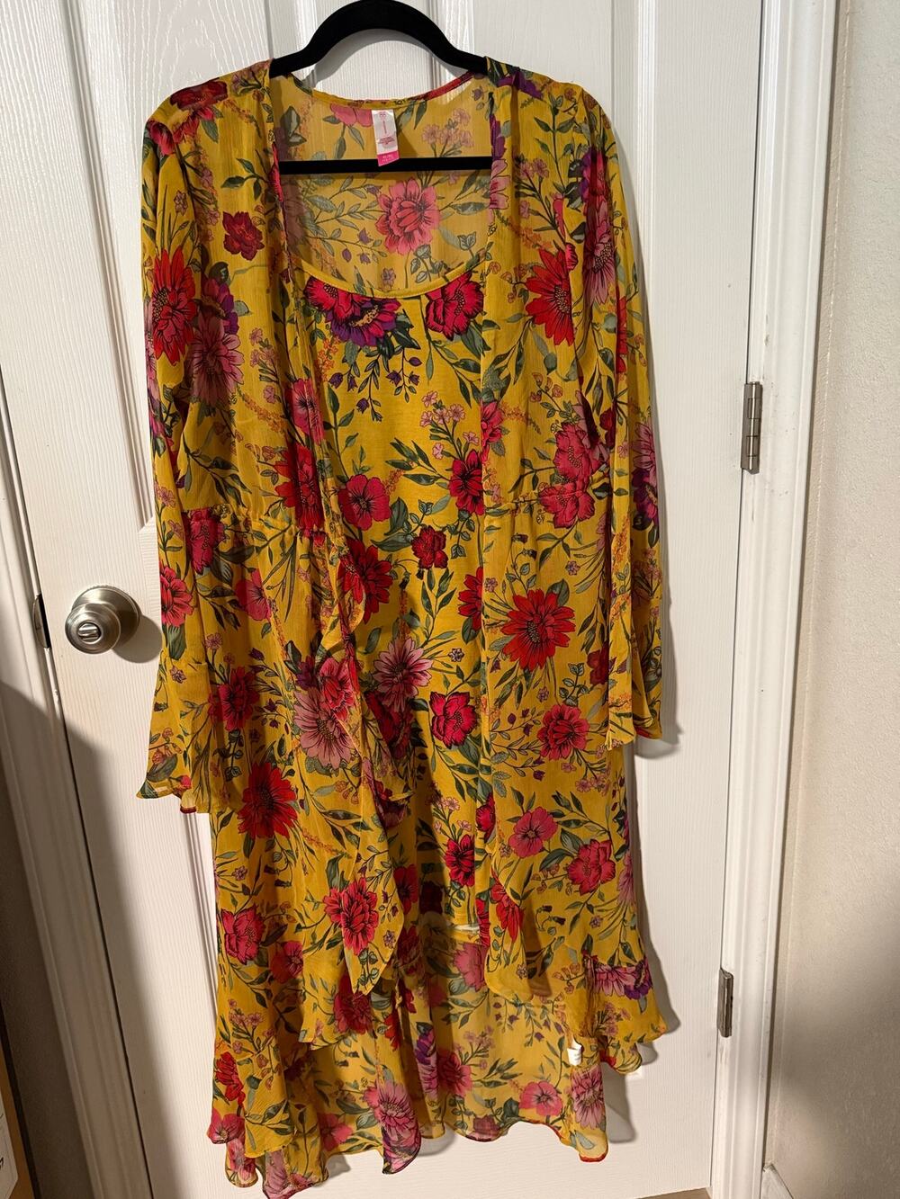No Boundaries Floral Matching Cardigan Duster and Tank Size XL Boho